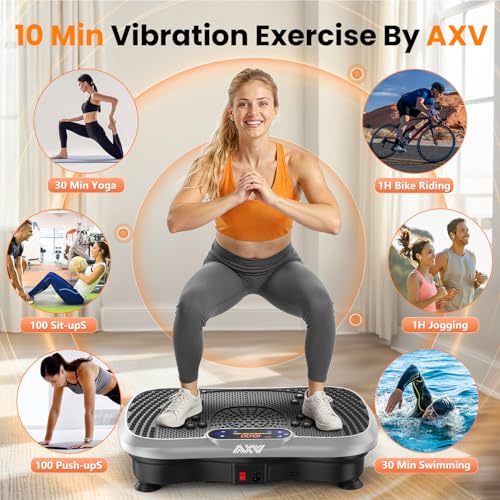 Image of AXV Vibration Plate Fitness Platform Exercise Machine Vibrating Shaking Full Body Shaker Workout Vibrate Stand Shake Board Sport for Weight Loss Fat Burner for Gym Home Office