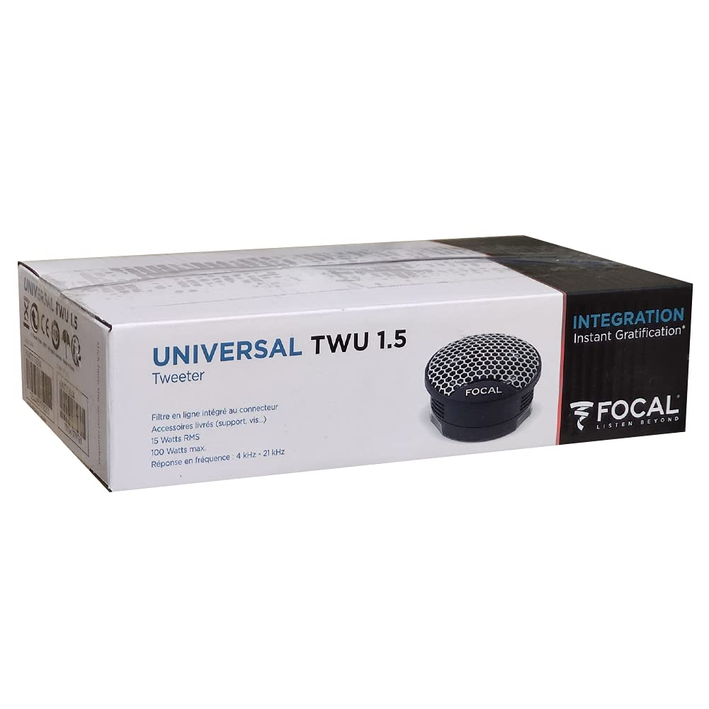 Tweeter 2 Focal TWU1.5 TWU 1.5 de 5,00 cm 50 mm 2" de diamètre de 15 Watts rms et 100 Watts Max impédance 4 ohms sensibilité 94 DB Voiture, par Paire