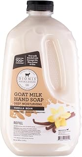Dionis Goat Milk Skincare Deep Moisturizing Hand Soap Refill - Concentrated Hand Moisturizing Formula Blended With Shea Butter, Aloe Vera & Coconut Oil - Made In The USA - Vanilla Bean, 48 Oz Bottle