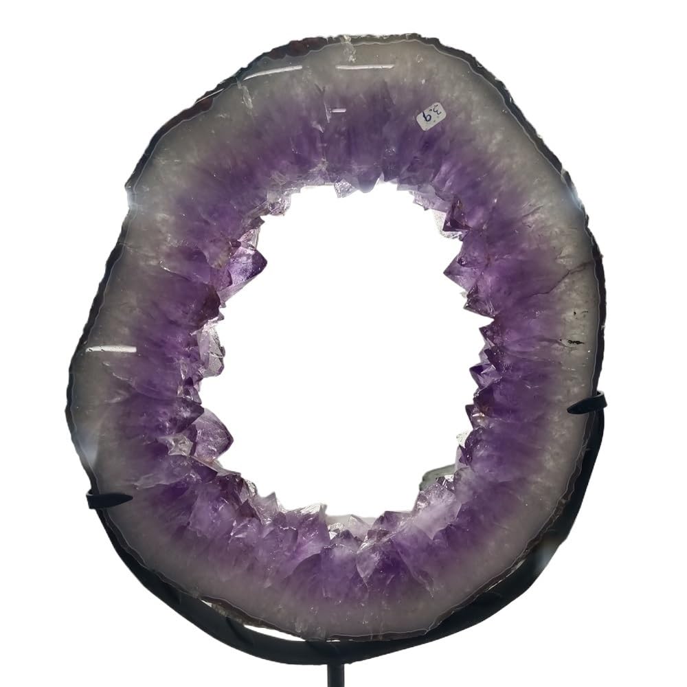 YLQUXEUV Stone Purple Geode Ore Crystal Cluster Home Office Decoration Gift (Size:1.0-1.5kg)