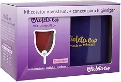 Violeta Cup Kit Coletor Menstrual B Vermelho + Caneca Higienizadora Vermelho Tipo B Mulheres Com Até 29 Anos E Sem Filhos E/Ou Com Colo Do Útero De Altura Baixa