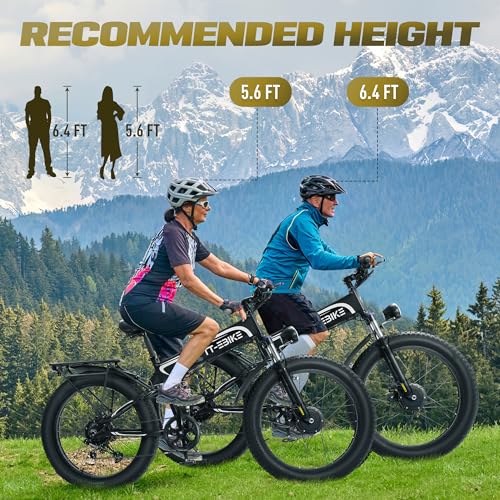 Tt-Ebike 3000W Dual Motor Folding Electric Bike For Adults With 52V 28Ah Battery,26X4 Fat Tire All Terrain Ebikes,Full Suspension 38Mph E Bike,Shm 7-Speed Gear E Bikes thumb #5