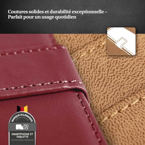 Protection rabat iPhone 16 couleur bordeaux pour vos déplacements