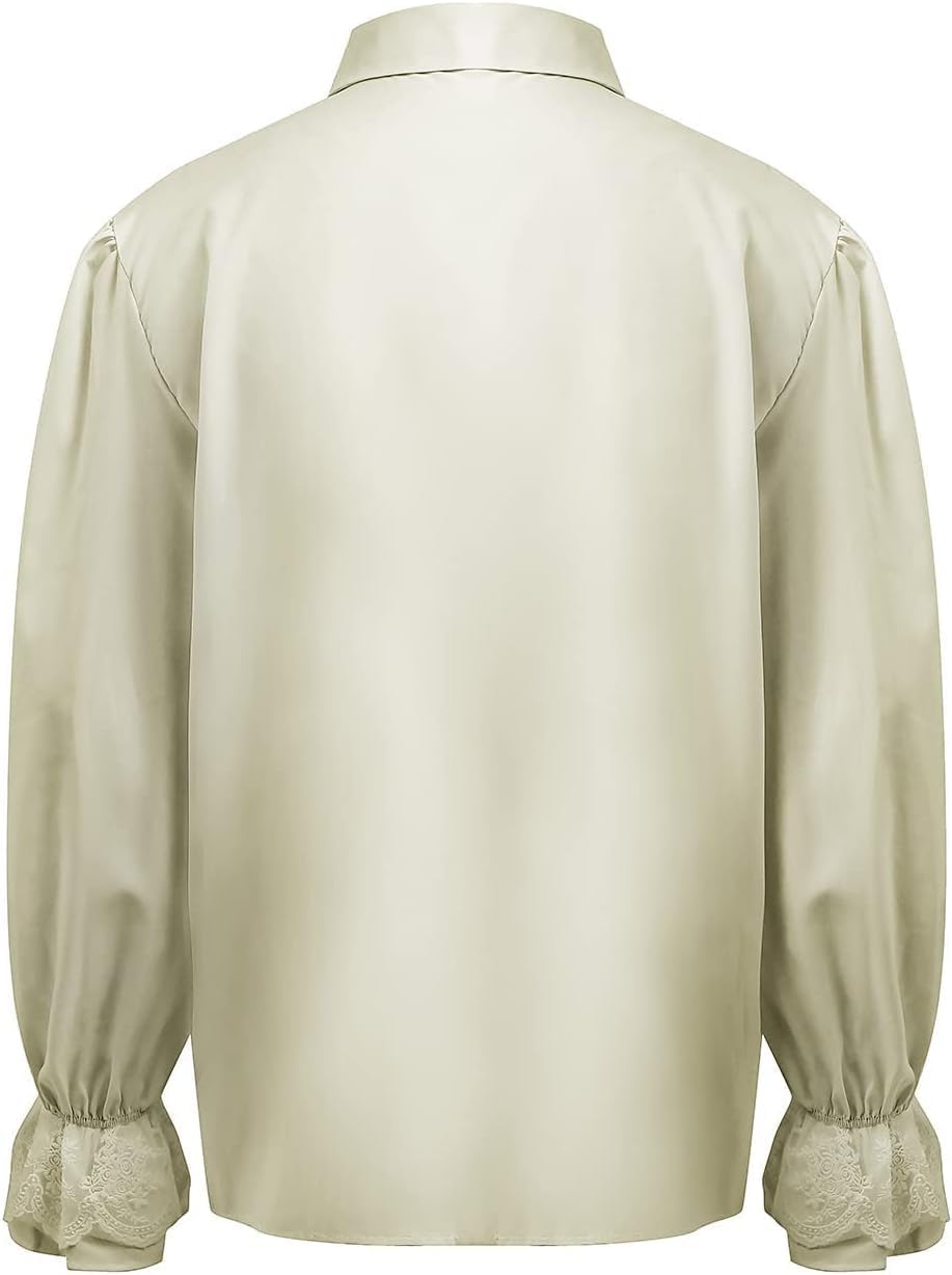 Mens Pirate Shirt Steampunk Victorian Cosplay Shirts Medieval Costume Renaissance Halloween Costume Tops - Image 2