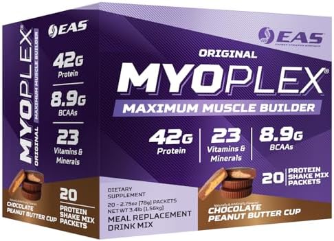 EAS Original Myoplex Protein Drink Mix, Choc Peanut Butter Cup, 20 Packets