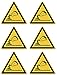 Lot de 6 autocollants Avertissement de kitesurf : W062 - DIN EN ISO 7010 / ASR A1.3 - Ø 5 cm