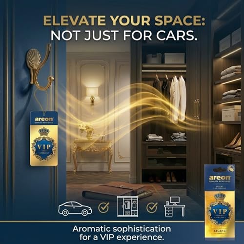 Image of AREON VIP - Hanging Cardboard Air Freshener for Car, Home & Office - Premium Cologne CAR Perfume Air Freshener with Natural Fragrances - Long Lasting, Fresh, Luxurious Scent - Stylish Design - LEGEND,