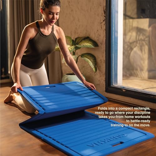 Image of 13mm GURKHA Foldable Performance Yoga Mat for Men & Women | Non-Slip, India's First Foldable Extra-Cushioned Mat for Yoga, Pilates, HIIT & Floor Workouts | Portable, Durable & Lightweight Fitness Mat - Stubborn Heart (Red) | 170 cms x 70 cms