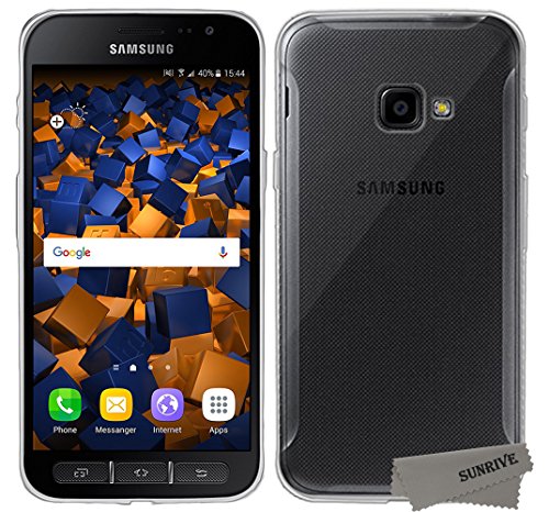 Sunrive Funda para Samsung Galaxy Xcover 4, TPU Slim Fit Funda Gel Transparente Carcasa Case Bumper de Impactos y Anti-Arañazos Espalda Cover(TPU No Hay un patrón) + 1 x Lápiz óptico
