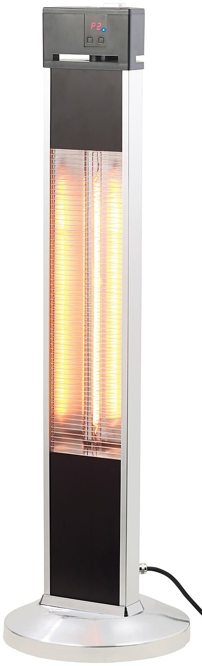 Semptec Urban Survival Technology Infrarot Heizstrahler: IR-Stand-Heizstrahler, Fernbedienung, Timer, 3-stufig, 2.000 W, IP34 (Infrarot Standheizstrahler, Terrassenheizstrahler, Ihr)