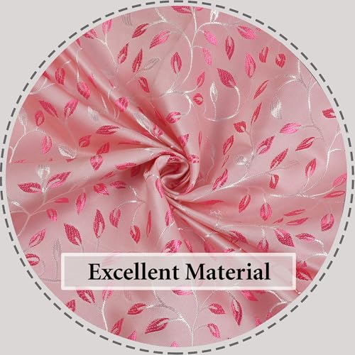 Image of FRESH FROM LOOM Window Floral Blackout Curtains 5 Feet Long,High Tenacity Yarn Polyester Rod Pocket Weaved Premium Screens for Home Office,Prada for Living Room Bedroom,Hypoallergenic(Set of 3,Pink)