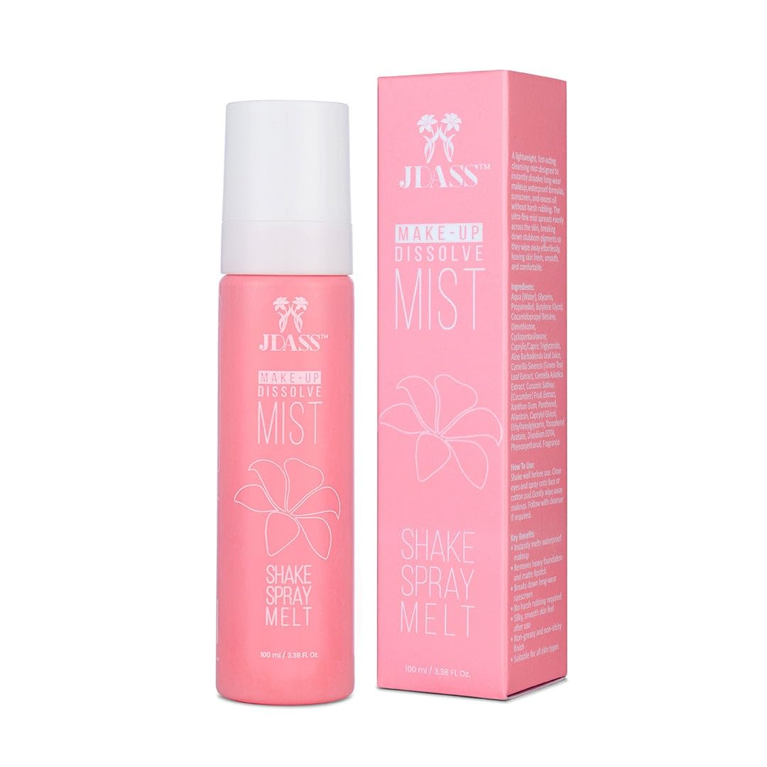 JDASS Make-Up Dissolve Mist | Instant Waterproof Makeup Remover Spray | Biphasic Lightweight Formula | Removes SPF, Oil & Dirt | Non-Greasy, Hydrating & Gentle | Travel-Friendly Face Cleanser-image-47