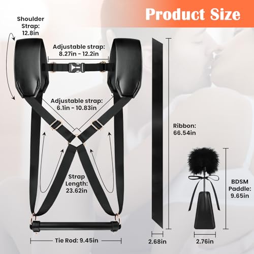 Image of Sex Bondage BDSM Kit Couples Sex Toys, TAJIAWEY Adjustable Lover's Doggy Style Strap Sex Harness Restraint Device, BDSM Restraints Set for SM Game Play Sex Things for Couples Kinky