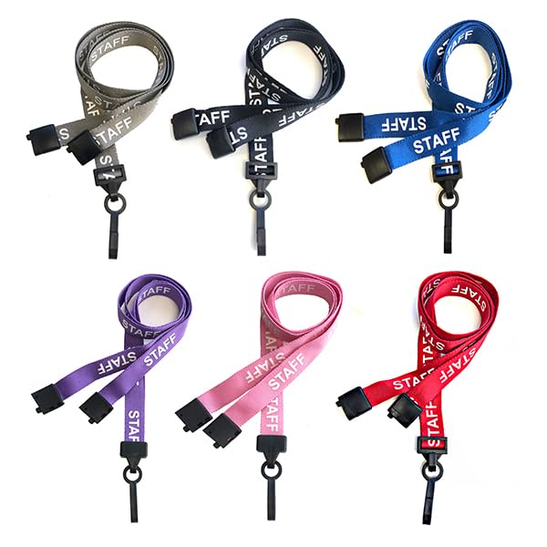 PCL Media ltd® Blue Staff Neck Strap Lanyard ID Card Holder with Plastic Clip and Safety Breakaway Catch - (Pack of 25) Staff Lanyard - Image 3