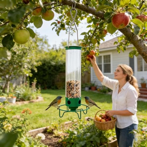 Mangeoire anti-écureuil durable équipée de 4 connecteurs métalliques