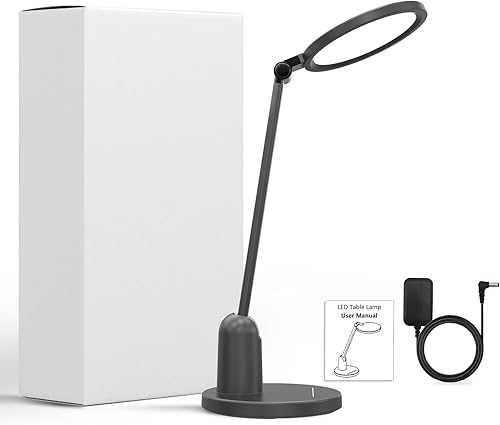 Miniatura 8 de Lámparas de escritorio para oficina en casa con base estable, luz LED de escritorio ultra brillante de 1000 lúmenes, lámpara de mesa regulable de