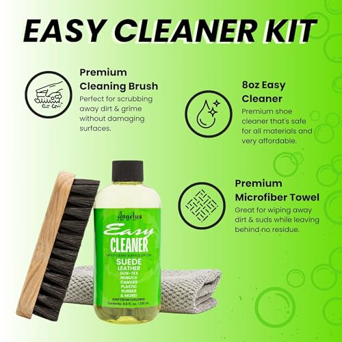 Angelus Shoe Cleaner Kit - Easy Cleaner Kit for Sneakers - Safe on All Fabrics- Made in USA- 8.6 Ounces2
