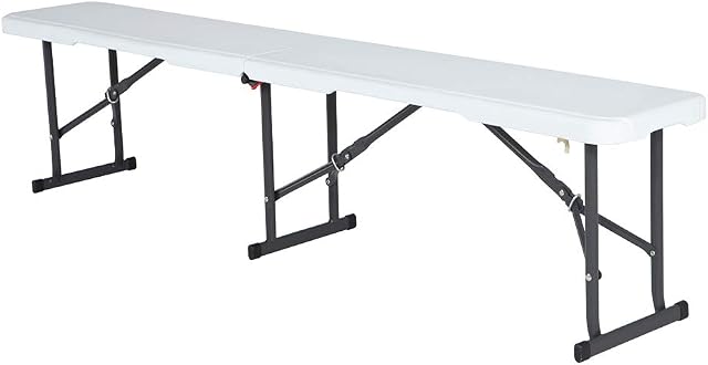 Lifetime 80305 6 Ft/1.83 m Fold in Half Bench, White, 9.8 cm*96.0 cm*30.5 cm