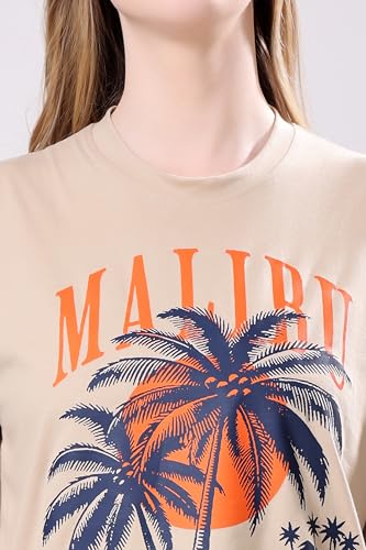 Image of London Hills Women's Cotton Oversized Fit Tshirt |Printed Oversized t Shirts Longline Drop Shoulder Boho Style T-Shirt