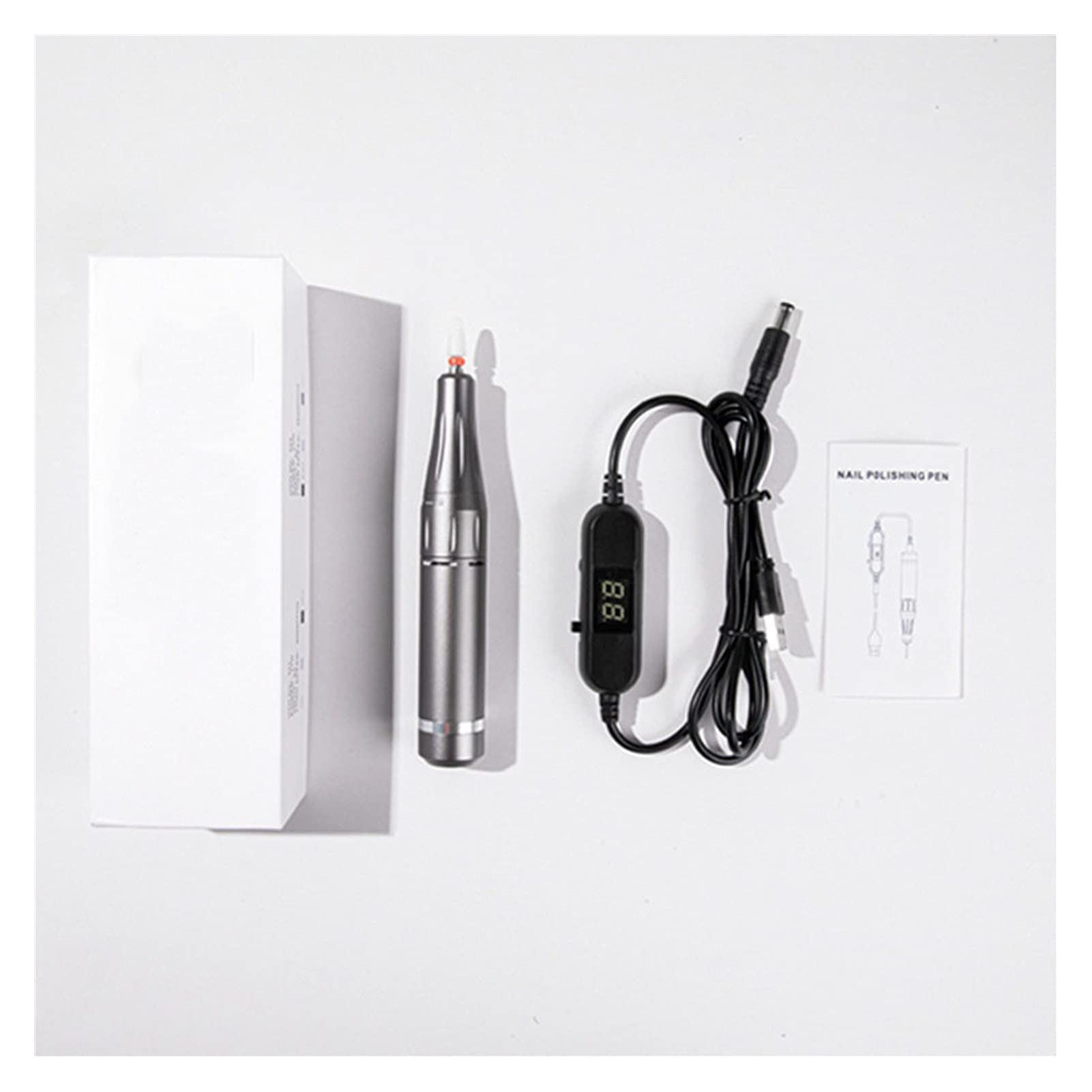 Máquina Perforadora de uñas 3500 0RPM Conjunto de máquinas Taladro uñas eléctricas portátil Polaco Gel Quitar Molino Cortador para Herramientas pedicura la máquina manicura(Silver Set)