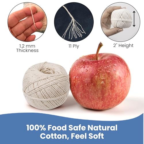 Image of LITO LINEN AND TOWEL 100% Cotton Twine Macrame Thread | Natural Cotton String for Cooking, Baking, Wrapping, Crafts, DIY Garden Decor & Gift Packaging (Natural, 11PLY- 200 FEET- Pack of 2)