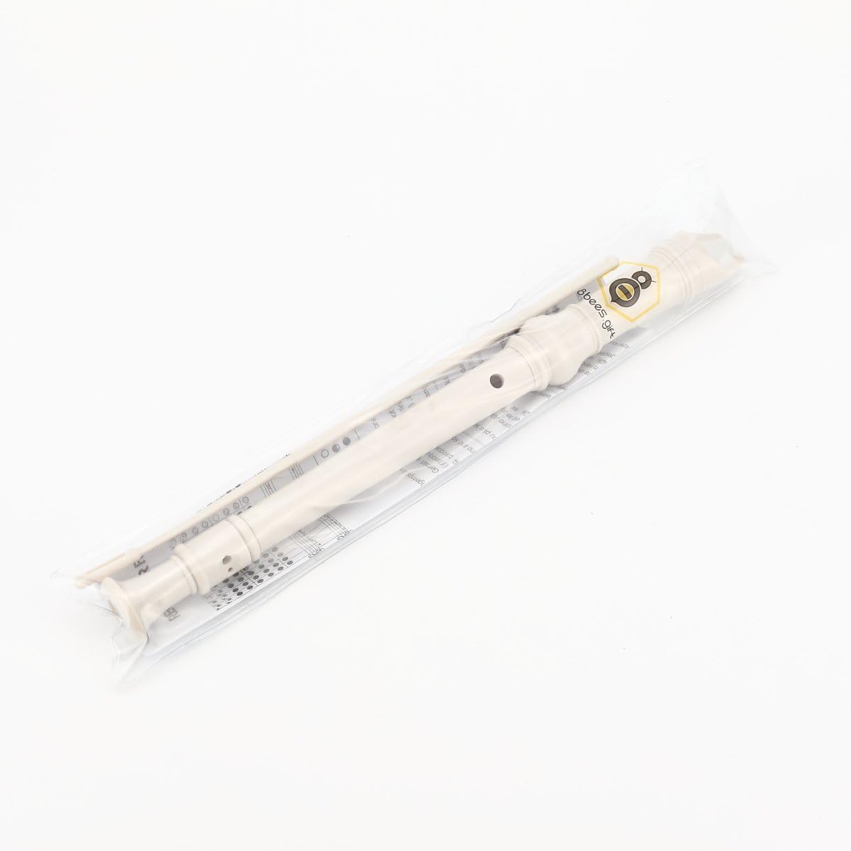 8Bees Descant Soprano Recorder 8 Hole with Cleaning Rod Basic Musical Instrument Flute for Kids School Student(White)