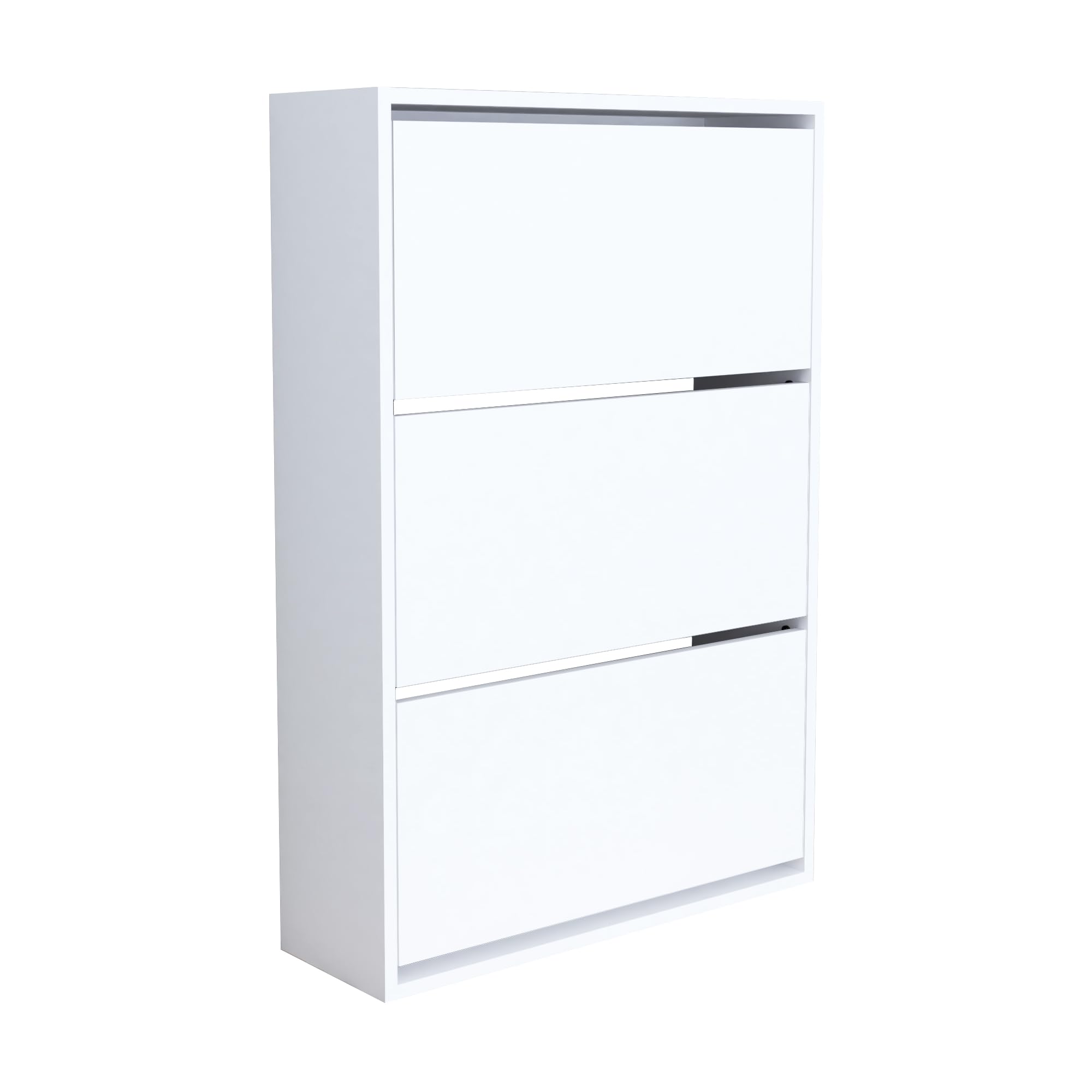 [en.casa] Meuble à Chaussures Range-Chaussures Armoire à Chaussures Meuble de Rangement pour 18 Paires Panneau de Particules 110 x 74 x 24 cm Blanc