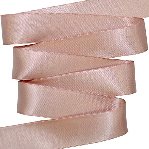 Image of Morex Ribbon 08822 /50-146 Double Face Satin Ribbon, 7 /8 inch x 50 Yd, Cameo