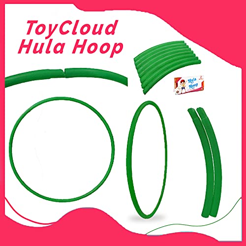 Image of Toy Cloud Adults 8 Interlock able Pieces Octa Design Premium Adjustable Hula Hoop Ring for Exercise (4 Size, 18-29 Inch, Green)