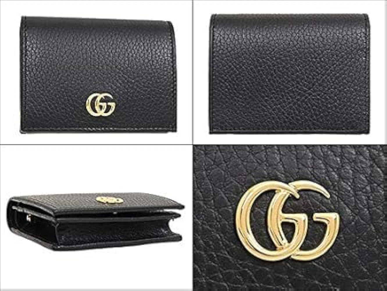 GUCCIグッチブラックレザー二つ折り財布 ダブルG ジップアラウンドウォレットブラック レザー | GUCCI公式