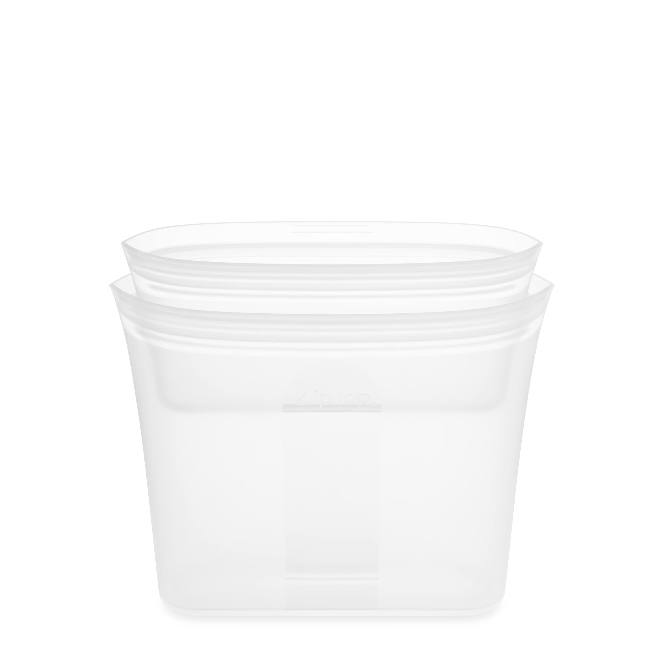 Zip Top Bolsas reutilizables de almacenamiento de alimentos,Juego de 2 bolsas [Frost],Recipiente de silicona para preparar comidas, lavavajillas y congelador, fabricado en los Estados Unidos