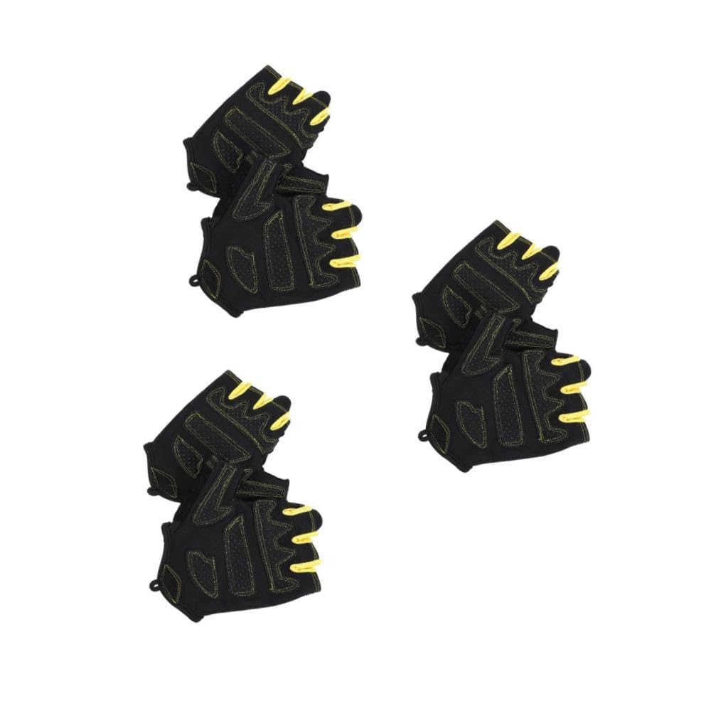 PACKOVE 3paia Guanti Da Attività Outdoor Antiscivolo Traspiranti Per Ciclismo Regolabili e Resistenti Per Fitness e Sport Estivi