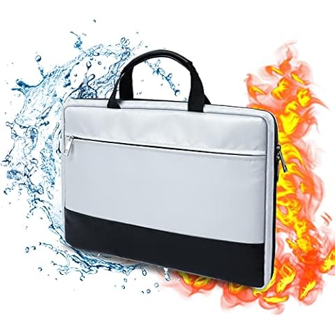 Waterproof Fireproof Laptop Sleeve Case, Fireproof Handle Bag Laptop Cover for 13-13.3 inch MacBook Pro, MacBook Air, HP Dell Surface (13-13.3 inch, Black-Silver) Cover