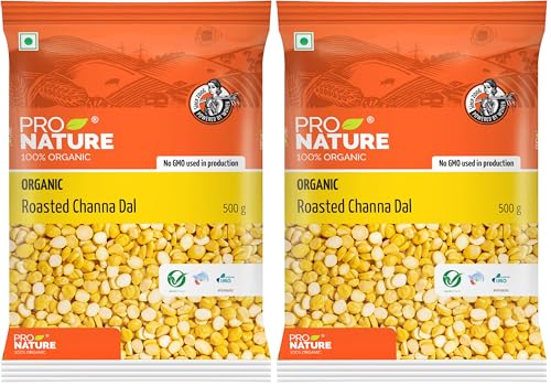 Image of Pro Nature 100% Organic Roasted Channa Dal - 500g | Vegan | Indian Pulses | Rich in Protien (Pack of 2)