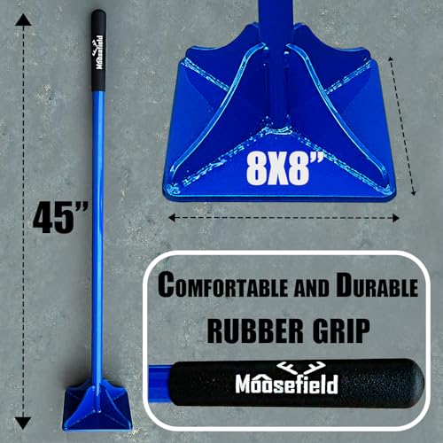 Moosefield Fully Welded Steel Tamper 8"x8" with 45 inch Handle Garden Landscaping Rammer for Earth, Soil, Asphalt, Gravel and Dirt Compaction Levelling Paver Tool - Image 2