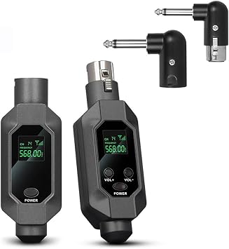 2.4G Wireless XLR Microphone Transmitter and Receiver, 8-Hour Battery Life. Suitable for Condenser Microphones, Dynamic Microphones, Mixers, etc
