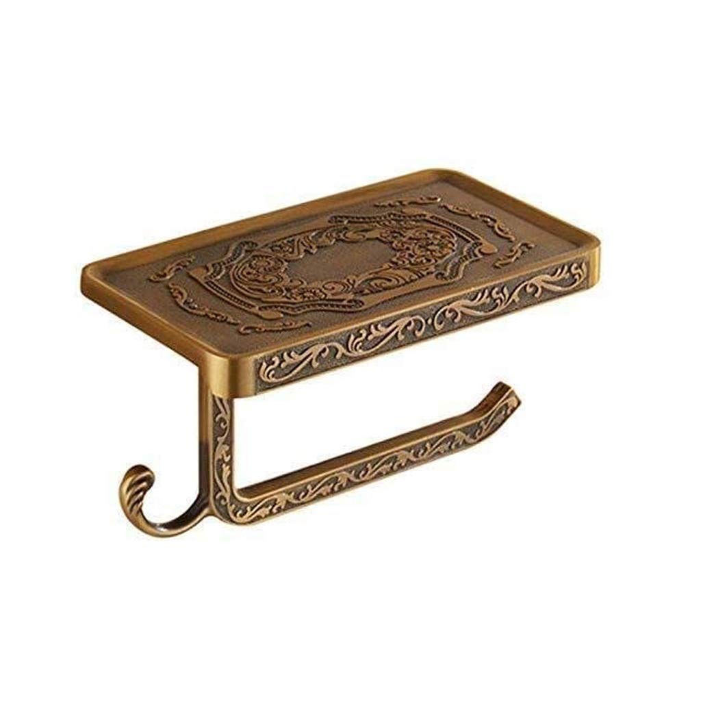 XYNSNDB Porta Carta igienica Reversibile da Bagno con ripiano per Telefono e Gancio, Stile Arredamento Vintage