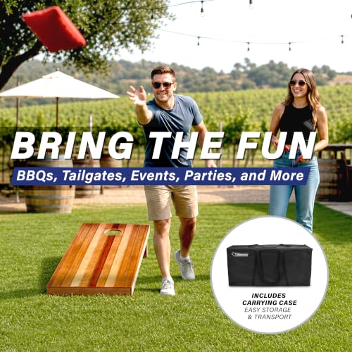 Image of GoSports 4 x 2 ft Regulation Size Wood Cornhole Boards - 10 Vintage Wood Designs (Choose Your Style)