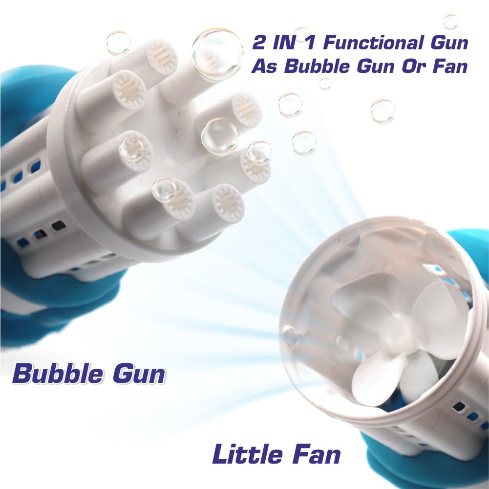 Aditi Toys Gatling Bubble Gun for Kids, 8- Hole Bubble Gun Toy for Kids Above 3 Years, Bubble Machine for Indoor & Outdoor Play, 100% Safe & Skin Friendly (Bubble Solution Included), BIS Approved 4