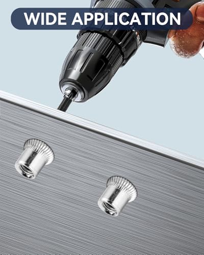 Plpfe PLPFE0019 Rivet Nut M6 304 Stainless Steel Rivnut Aluminium Alloy M6 Nuts Flat Head Threaded Insert Nut 20Pcs  thumb #1