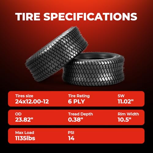 MOTOOS 24x12.00-12 Lawn Mower Tires