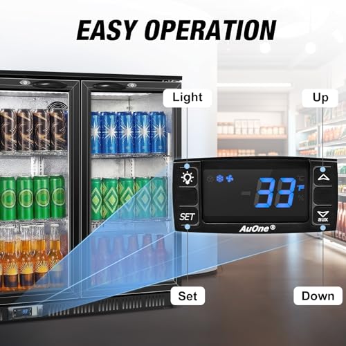 Image of Beverage Refrigerator, 53.15W Inch 12 Cu.Ft Drink Fridge, Back Bar Beer Fridge with 3 Glass Door, 35.43 inch Height Beverage Cooler, Built-in & Undercounter Commercial Back Bar Cooler for Kitchen Shop Bar