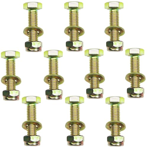 Image of M8 x 30mm Hex Head Bolt by Color Galvanization with Nylon Lock nut and Flat Washer Assortment Kit,Alloy Steel,Grade 8.8.(10pcs Pack)