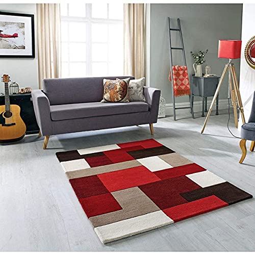 Image of Mordern Design Handmade Tufted Carpet Pure Woollen Export Quality Carpet for Living Room, Bedroom Hall [ Size 4 x 6, Color Multi A2 ]