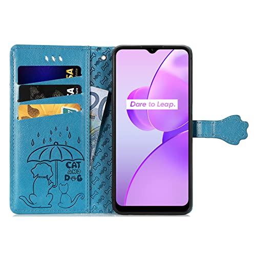 Ccsmall OPPO A77 5G Wallet Case, Cat Dog Cartoon Cute Style With Id Card Holder Pu Leather Flip Phone Cover Case For Oppo A77 5G Mg Blue thumb #1