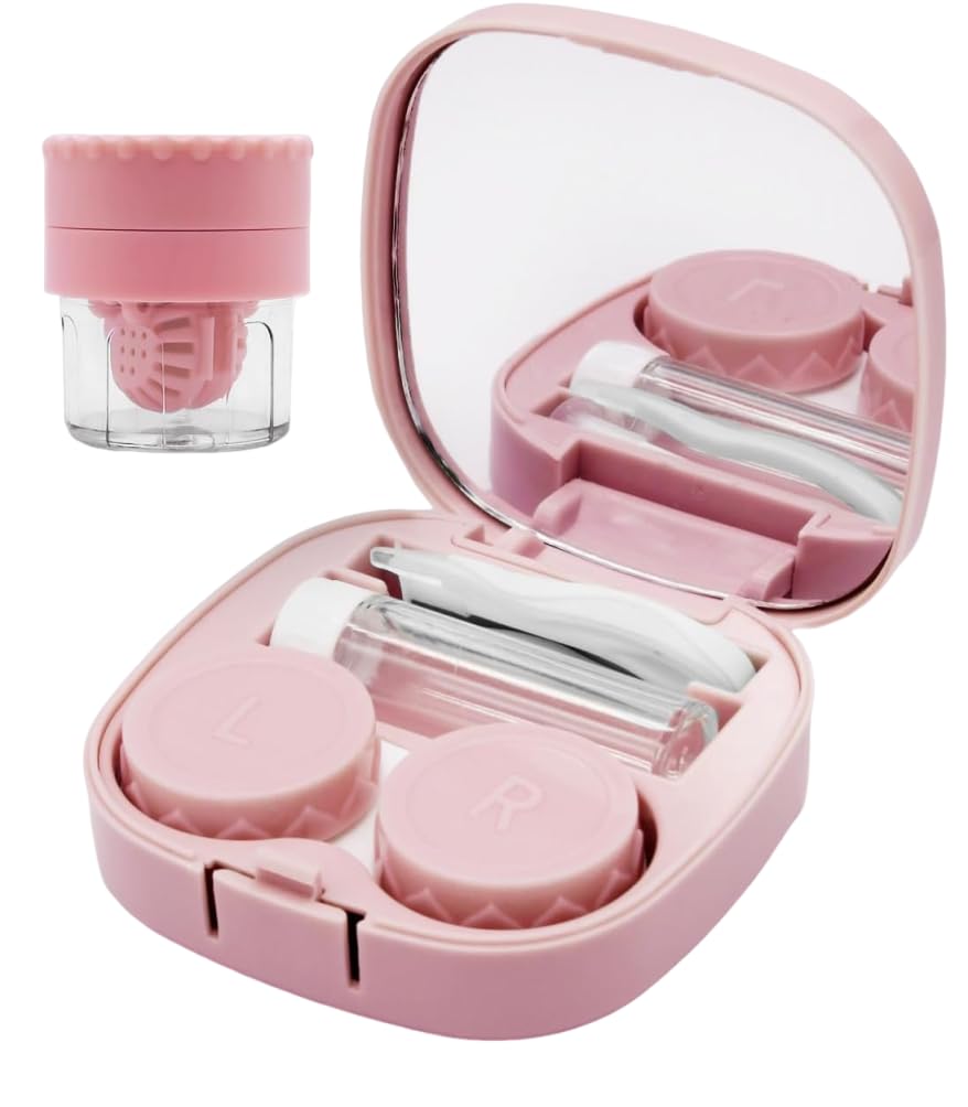 Pink Contact Lens Case Box & Lens Cleaning Machine, Portable Lens Care Set-image-31