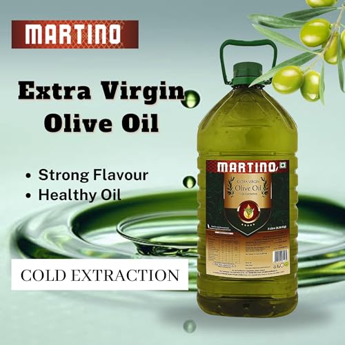 Image of Martino Extra Virgin Olive Oil 5L First Cold Pressed Cooking oil Natural and First Cold Extraction | Rich in Antioxidants | Ideal For low heat cooking like sauteing & grilling, Salad Dressing.