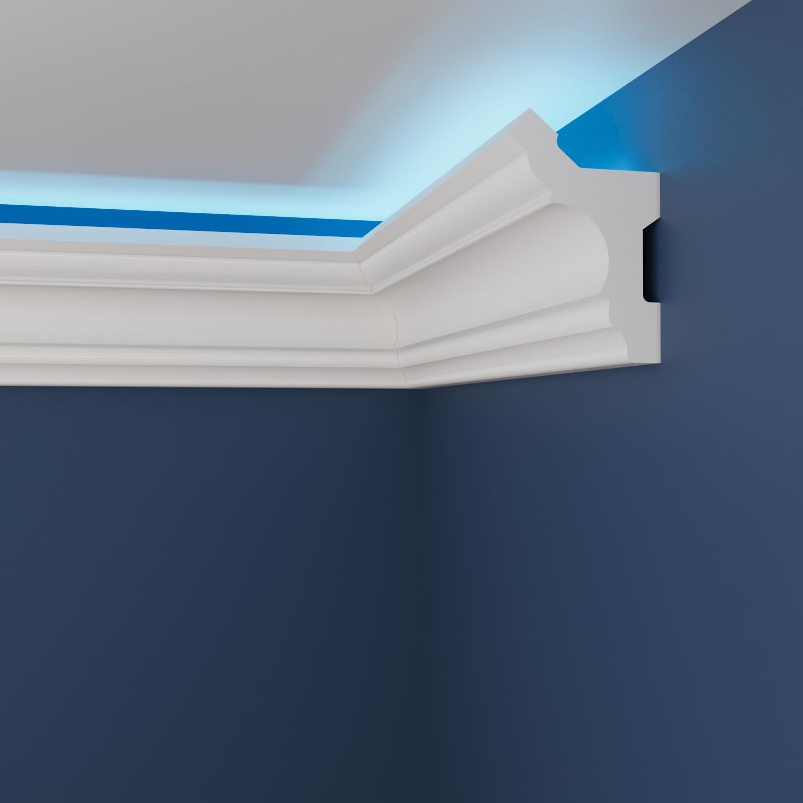 WOLDECOR Premium LED Coving Cornice – Lightweight XPS Ceiling Moulding Trim, Easy to Install Decorative Polystyrene Coving for Walls and Ceilings with LED Lighting (WLU17, 10 Meters) — image 1
