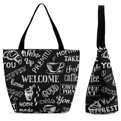 Sac de shopping noir et blanc spacieux pour les courses