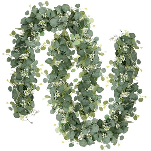 2 Piezas Eucalipto Artificial, 36cmguirnalda Eucalipto, Eucalipto Artificial para Bodas, Jardines, Decoración De Paredes